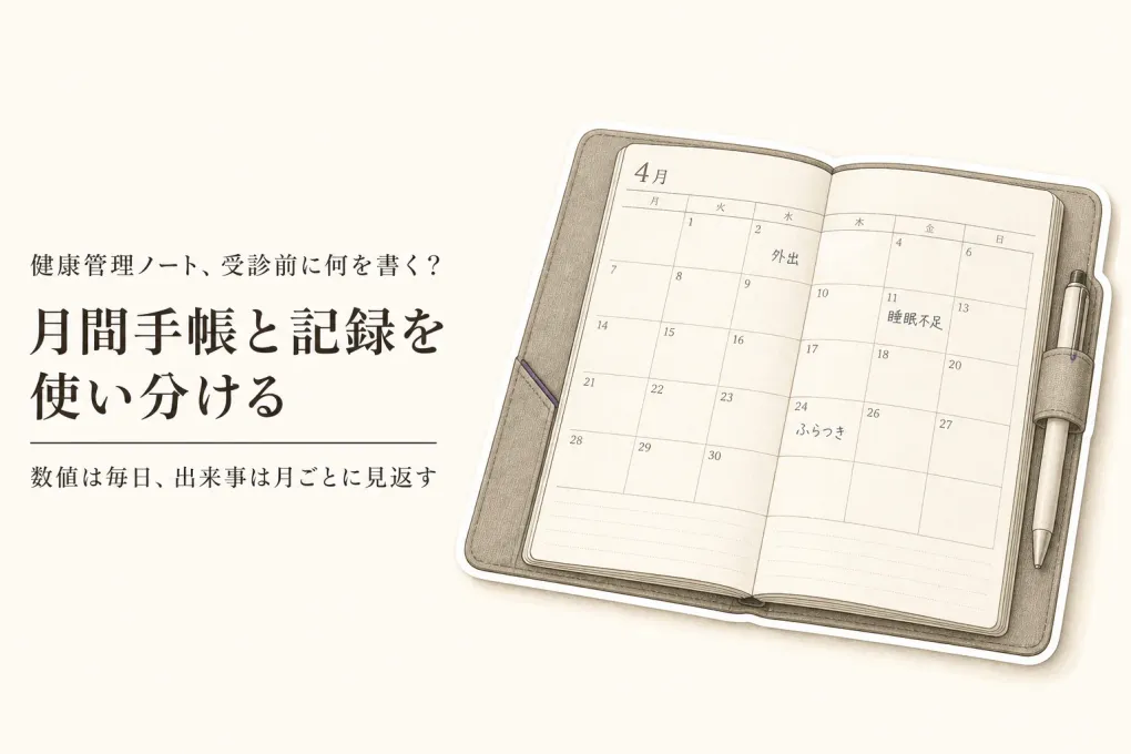 【レビュー数順】日付入り健康管理ノートと月間手帳5選｜受診前の記録欄・持ち歩く大きさを比較