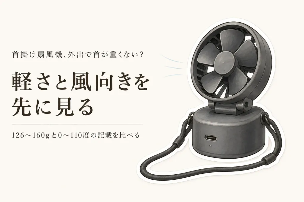 【レビュー数順】首掛け扇風機6選｜重さ・風向き・充電方法で外出用を比較